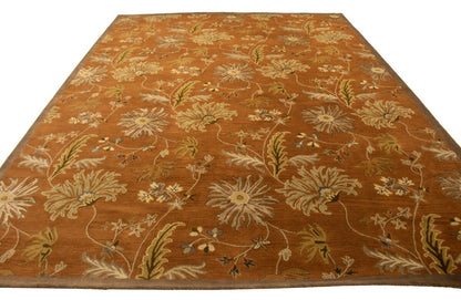 10X13 Ft Hand-Tufted Oriental Rug Floral Design