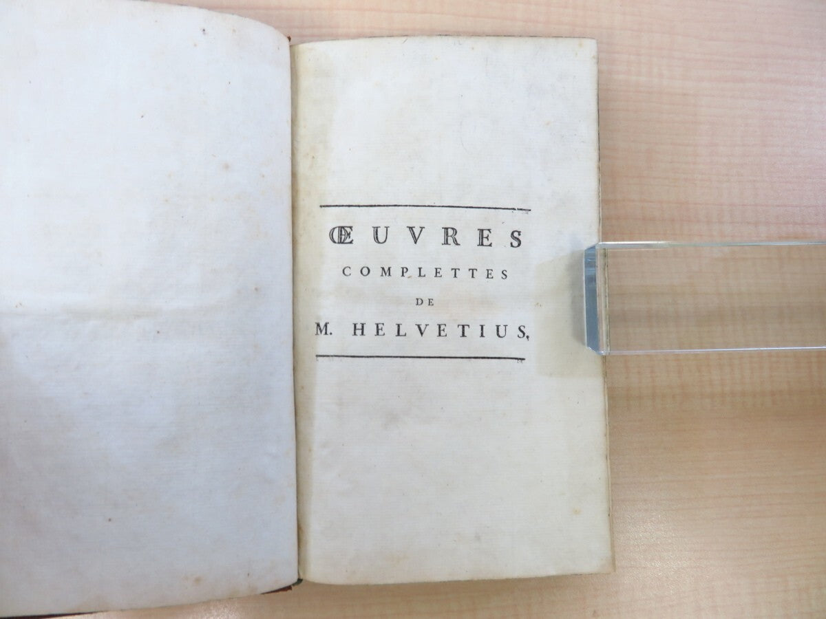 Oeuvres Compltes De M. Helvetius, 1St Edition, Complete Set Of 5 Volumes, 1781
