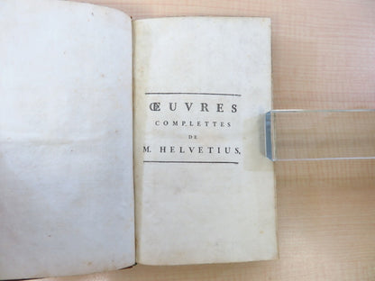 Oeuvres Compltes De M. Helvetius, 1St Edition, Complete Set Of 5 Volumes, 1781