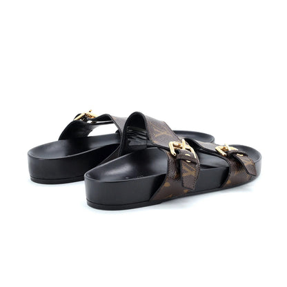 Louis Vuitton Women'S Bom Dia Flat Mules Monogram Canvas