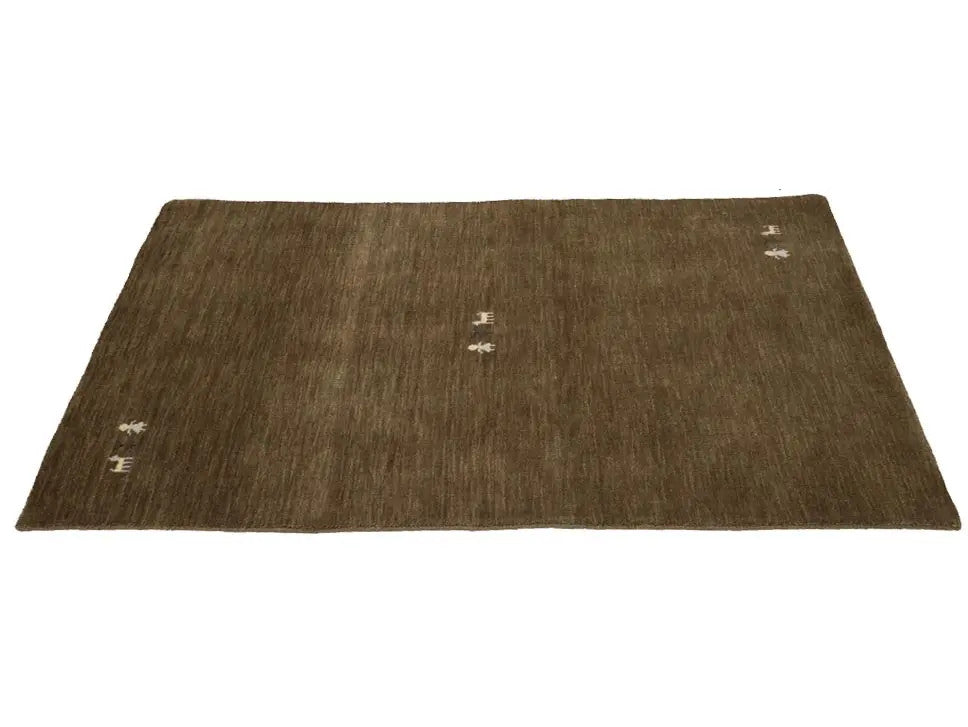 Brown wool area rug modern gabbeh 3x5 brown tribal design entryway carpet