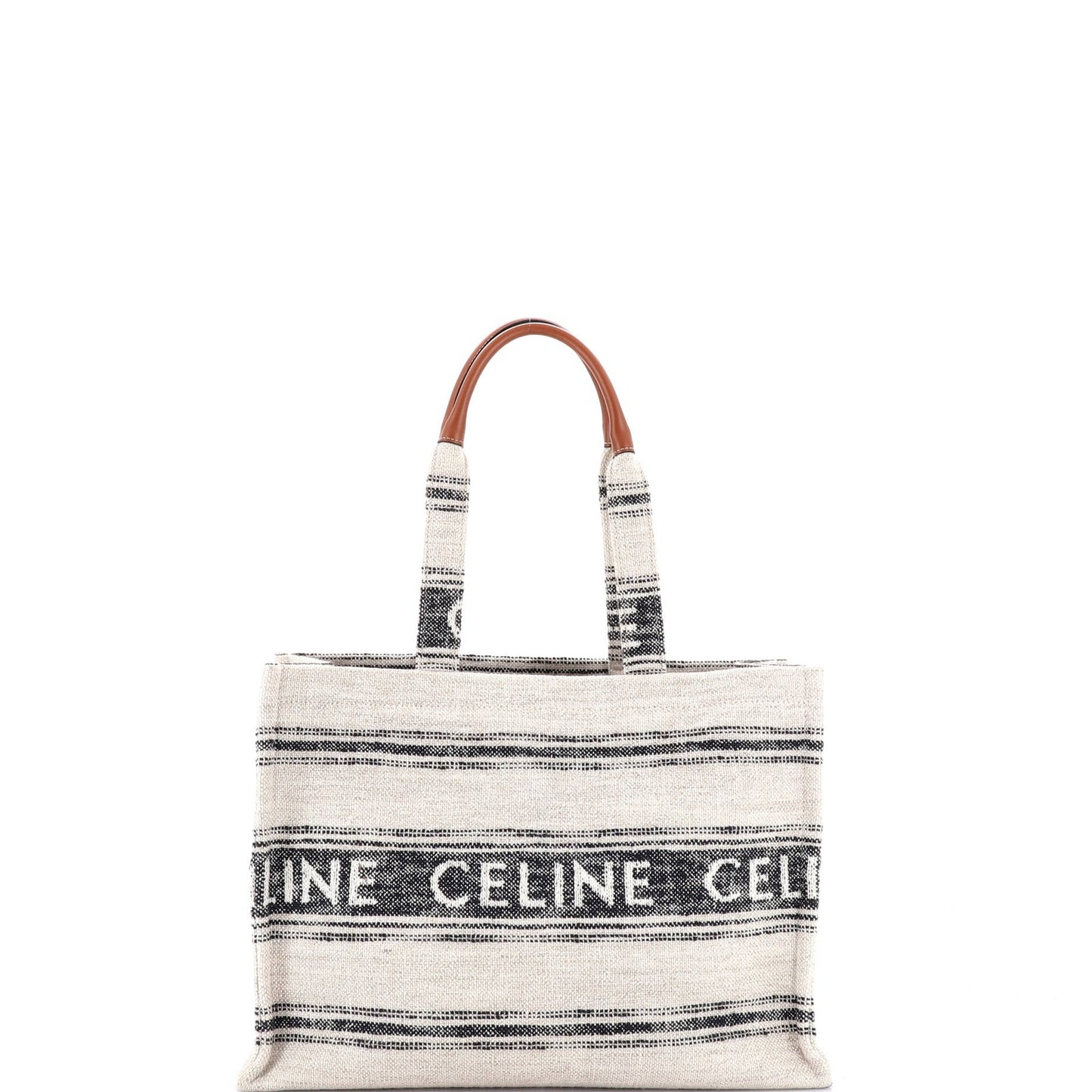 Celine Cabas Thais Tote Striped Jacquard Textile Large