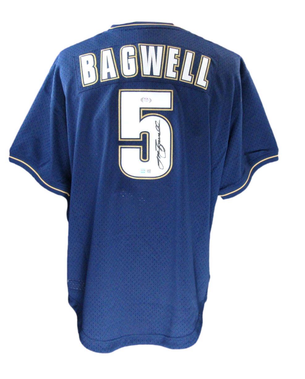 Jeff Bagwell Hof Autographed Mitchell & Ness Blue