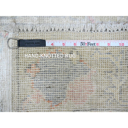 2'6"X19'1" Chrome Gray Natural Dyes Angora Oushak Xl Runner Oriental Rug
