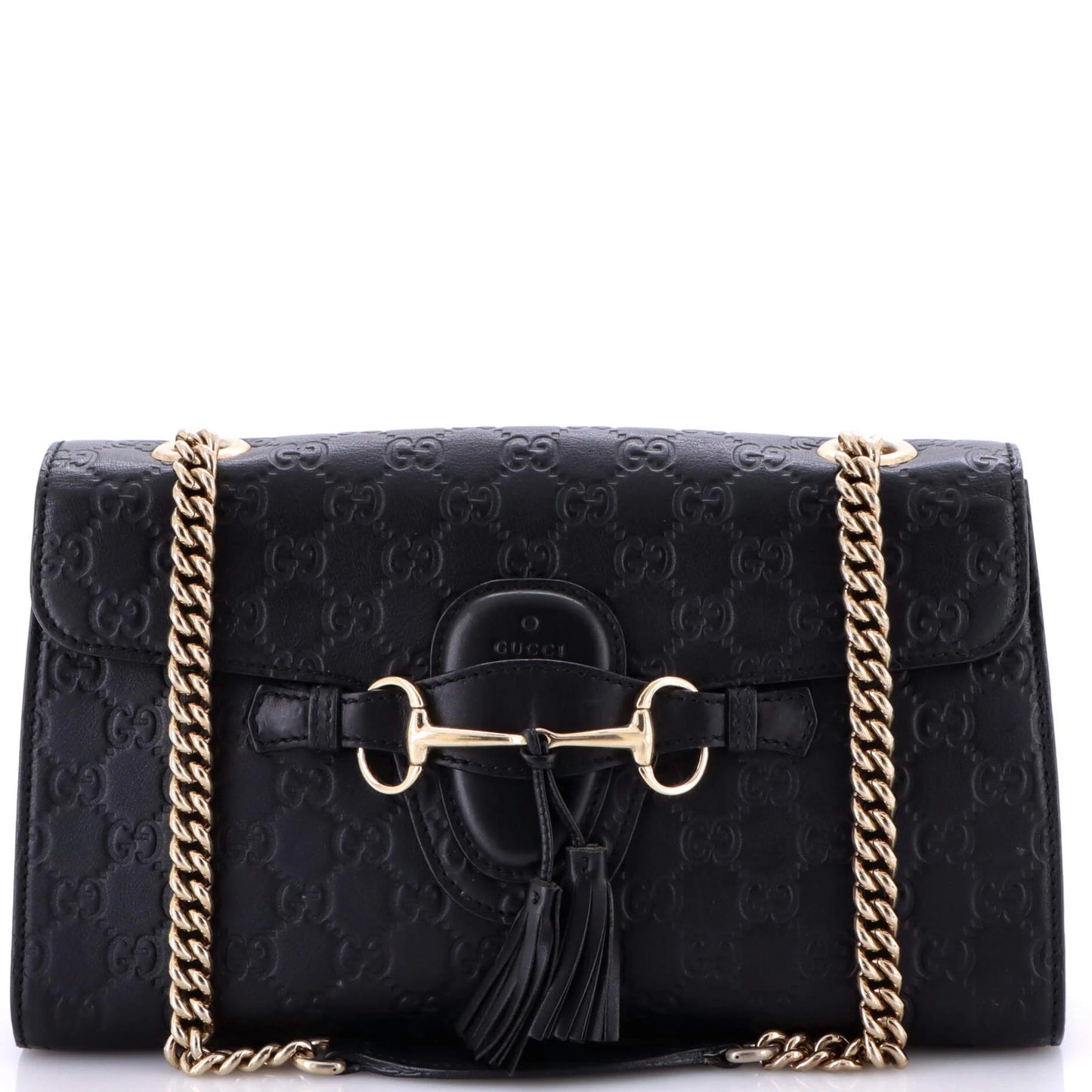 Gucci Emily Chain Flap Bag Guccissima Leather Medium