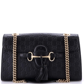 Gucci Emily Chain Flap Bag Guccissima Leather Medium