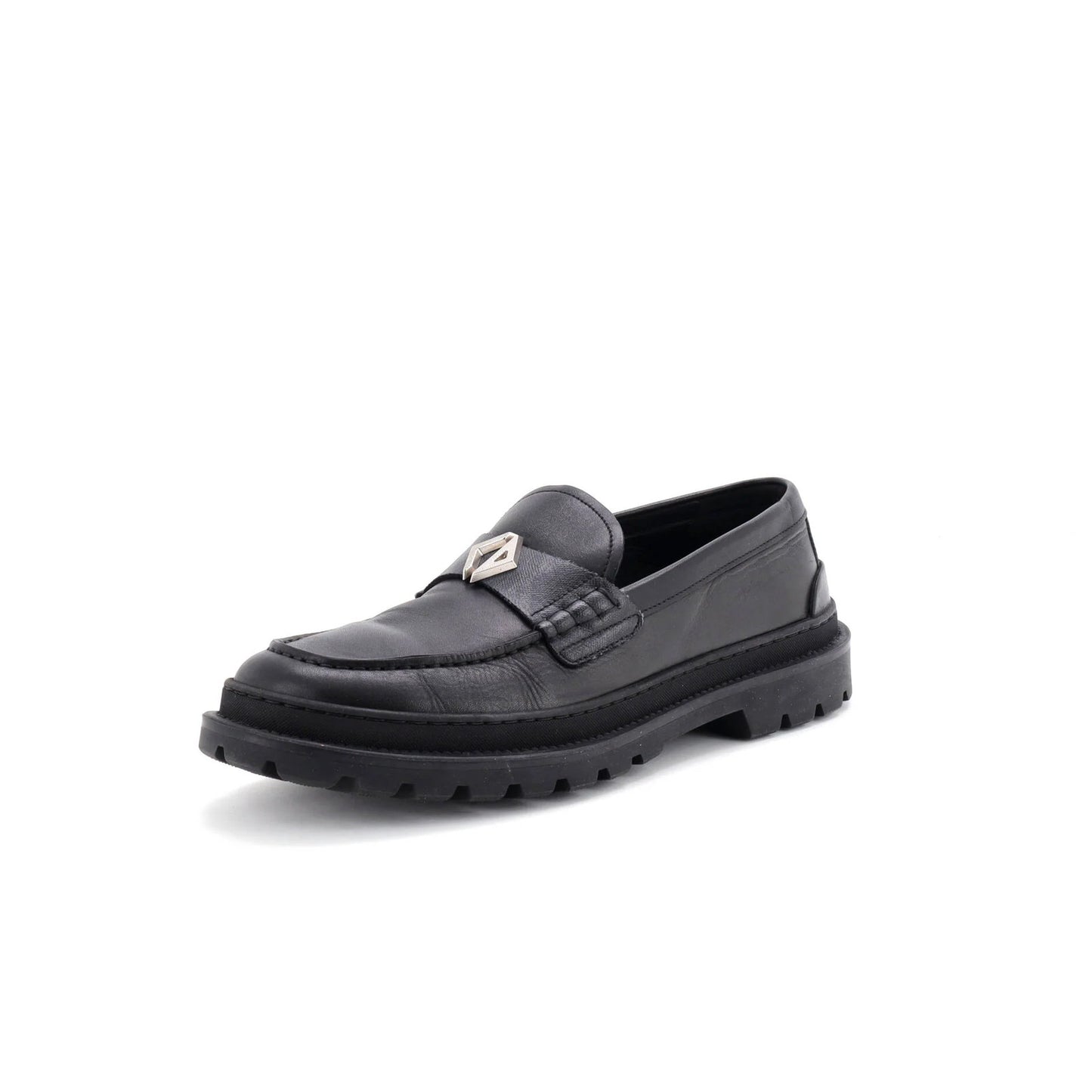 Christian Dior Men'S Logo Plaque Loafers Leather