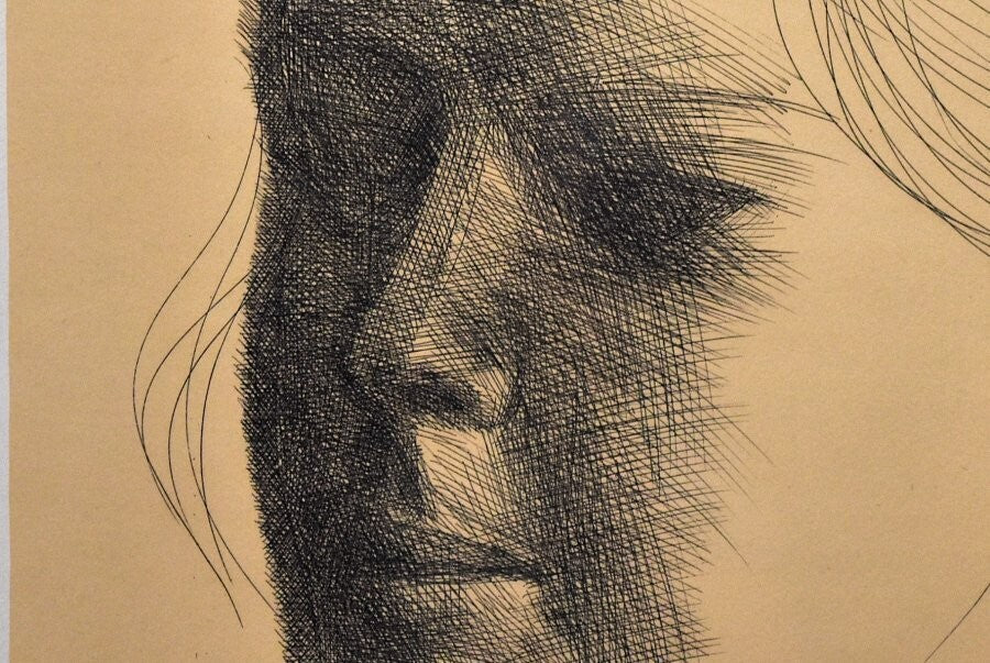 Emilio Greco (Italian) Signed Etching Print Numbered Framed 1970 Brigitte No2