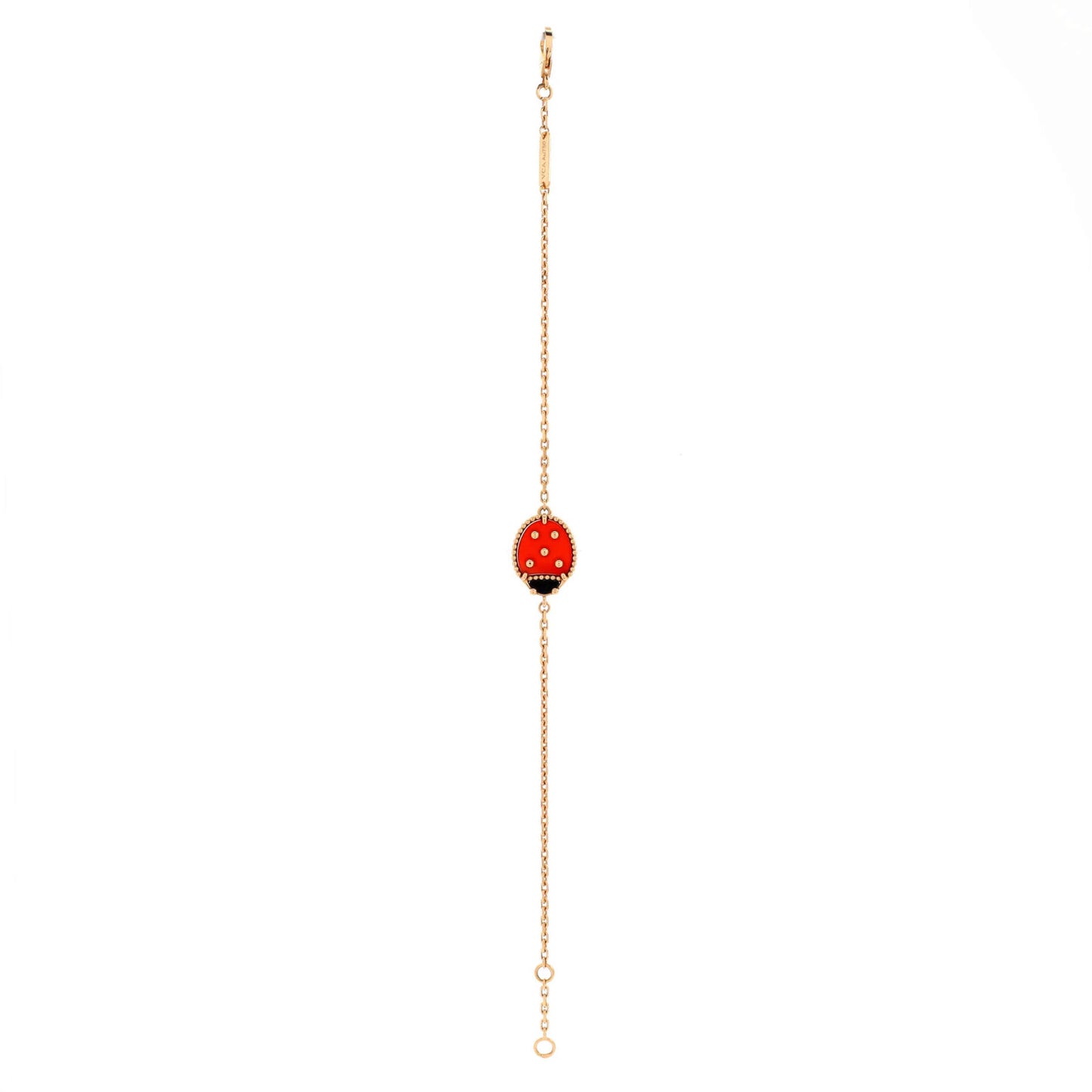 Van Cleef & Arpels Lucky Spring Ladybug Bracelet 18K Rose Gold With Carnelian