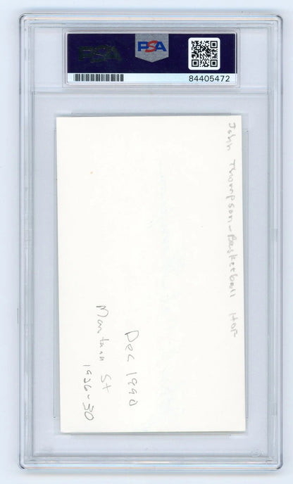 John Thompson Autographed Index Card Psa/Dna Certified