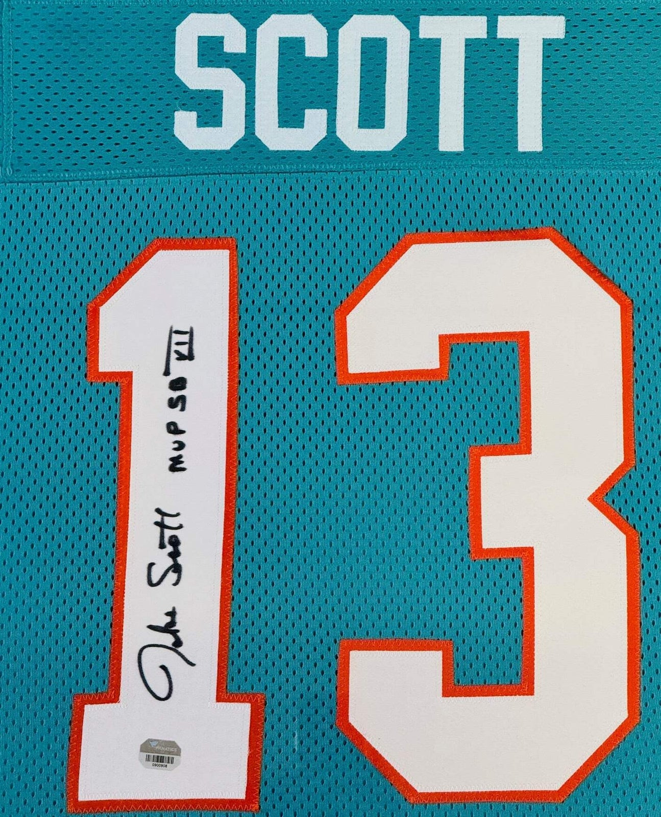 Jake Scott Autographed Framed Dolphins Jersey (Fanatics)