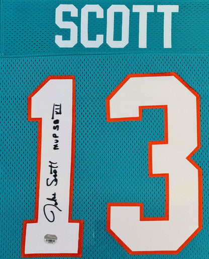 Jake Scott Autographed Framed Dolphins Jersey (Fanatics)