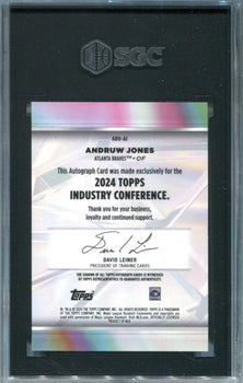 Andruw Jones 2024 Topps Industry Conference #Abuaj Sgc 10 Auto 10 Card