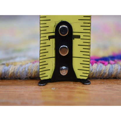 2'X3' The Lava Sari Silk With Textured Wool Hand Knotted Oriental Rug