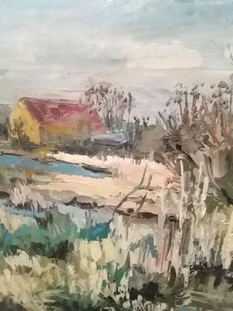 Denise Travers Poulain (France) Original Oil Painting Signed France Landscape