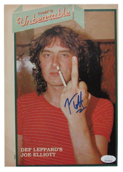 Joe Elliot Autographed Magazine 8X10 Photo Def