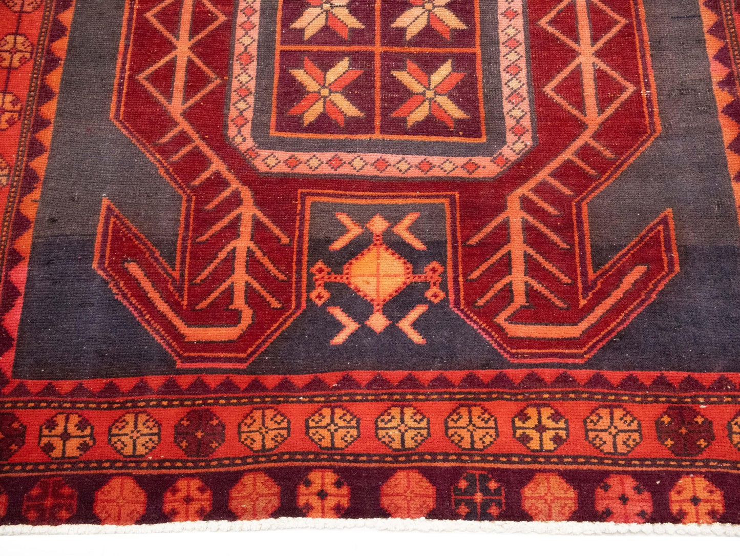 Semi-Antique Oriental Runner Rug Tribal Geometric Kitchen Hallway Decor 4X10 ft