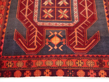 Semi-Antique Oriental Runner Rug Tribal Geometric Kitchen Hallway Decor 4X10 ft