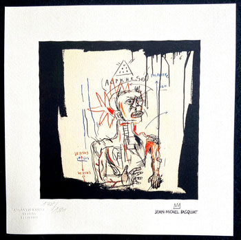 Jean-Michel Basquiat Lithograph Coa Signed Stamp