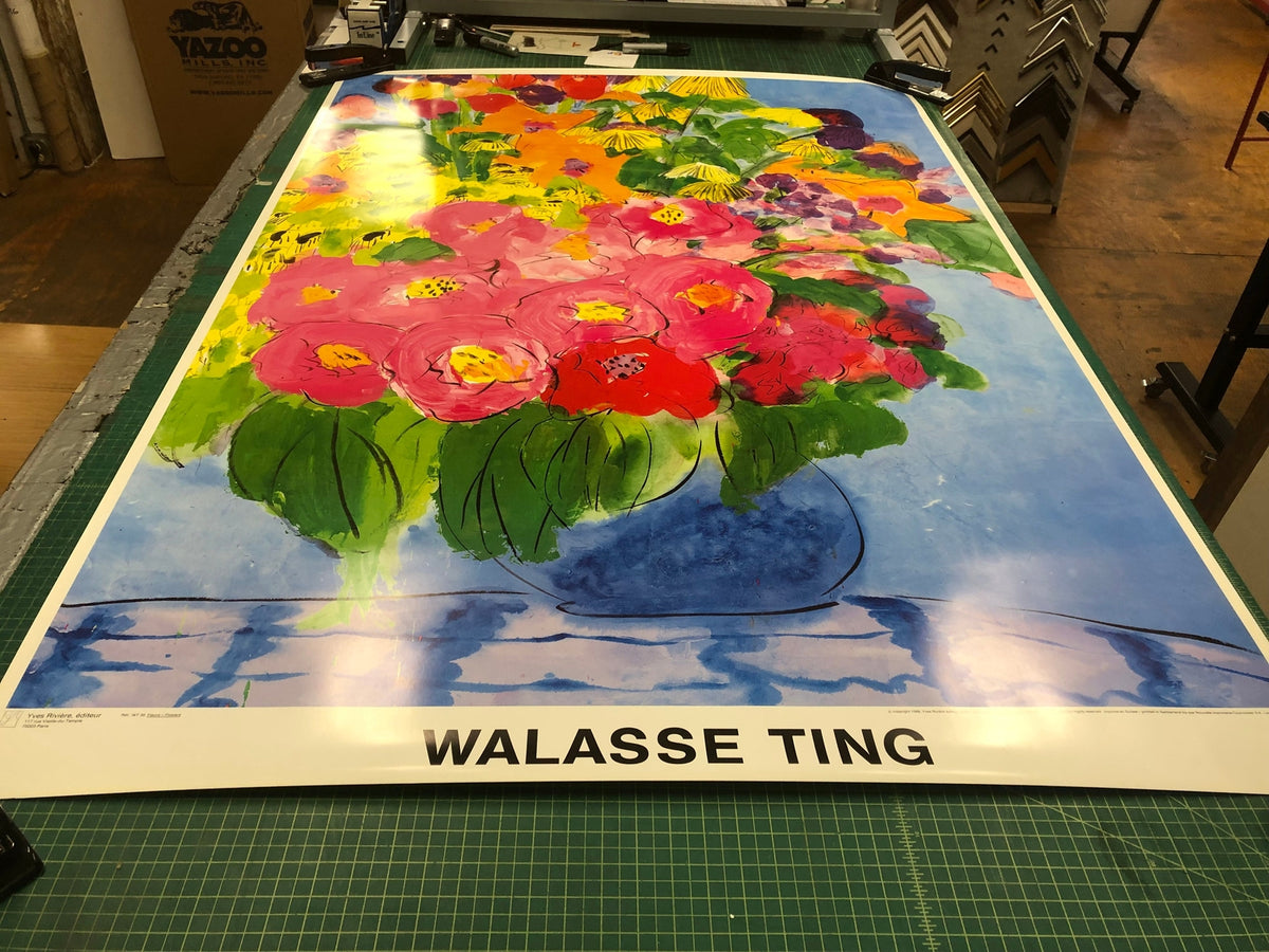 WALASSE TING The Colorful Bouquet of Flowers 62.25" x 43.25" Poster 1989 Contemp