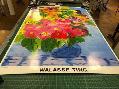 WALASSE TING The Colorful Bouquet of Flowers 62.25" x 43.25" Poster 1989 Contemp