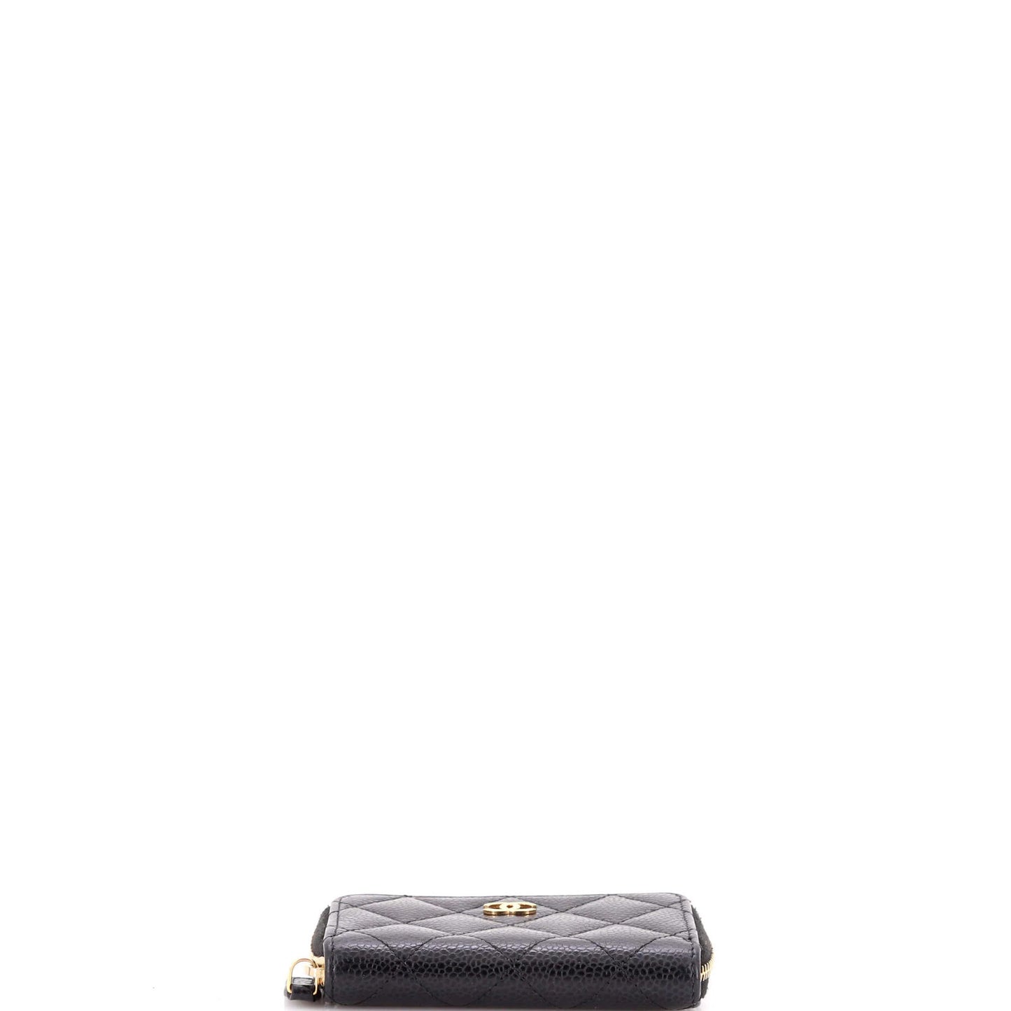 Chanel Cc Zip Coin Purse Quilted Caviar Small