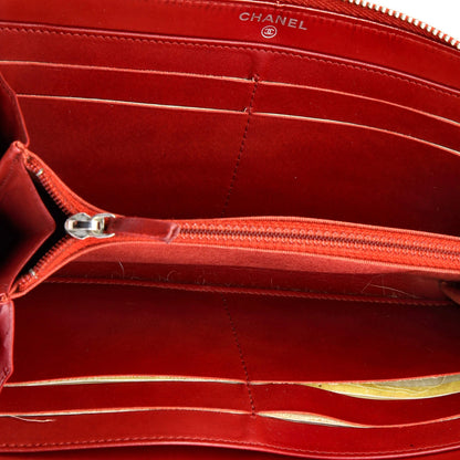 Chanel Zip Around Wallet Quilted Caviar Long