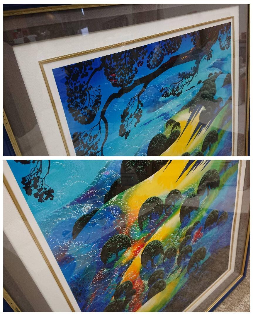 Sunset Flame Fading Eyvind Earle Hand Signed Screen Print 1995 Disney Art