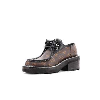 Louis Vuitton Women'S Lv Beaubourg Platform Derby Shoes Monogram Canvas
