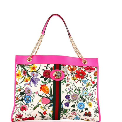Gucci Rajah Chain Tote Flora Canvas Large