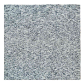 12'X12' Blue Wool Hand Loomed Modern Striae Design Oriental Square Rug