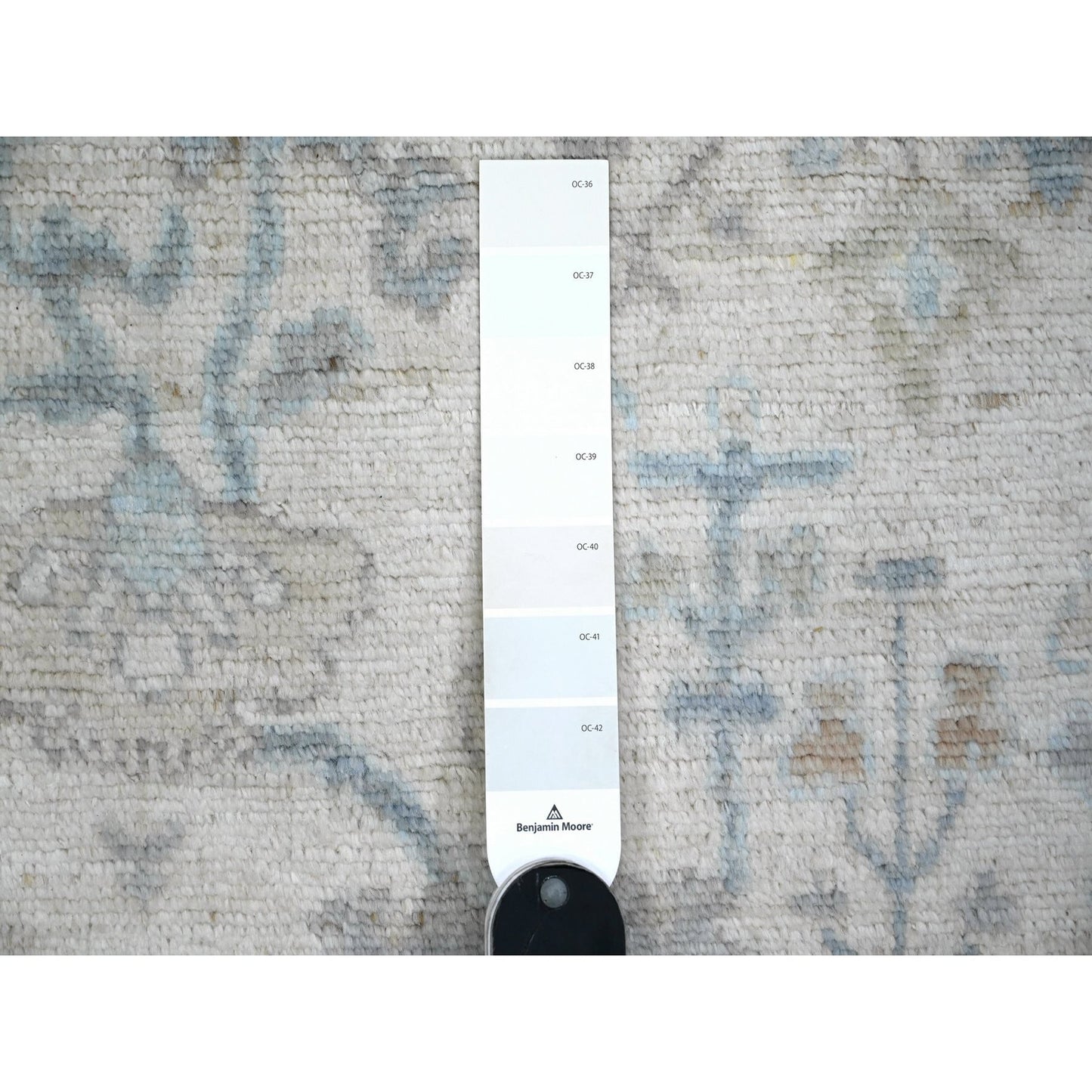 6'1"X9'4" Cadet Gray Wool Weft Afghan Angora Oushak Oriental Rug