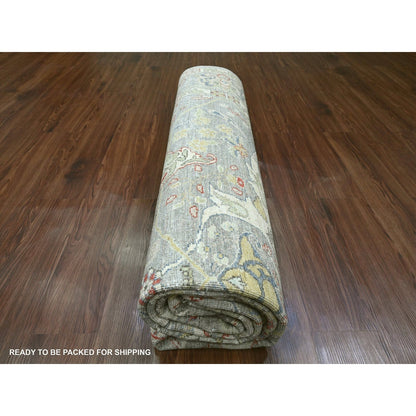 8'X9'7" Jet Gray Bijar Garus Design High Mountain Wool Hand Knotted Rug