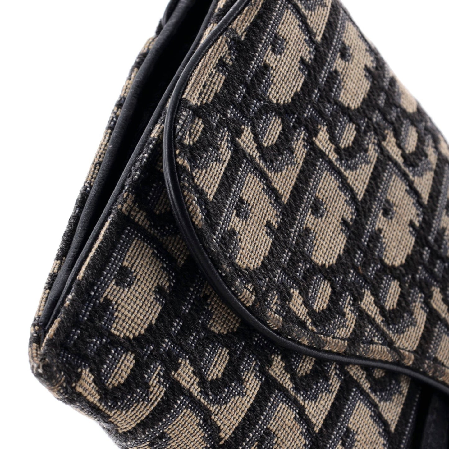 Christian Dior Saddle Chain Wallet Oblique Canvas