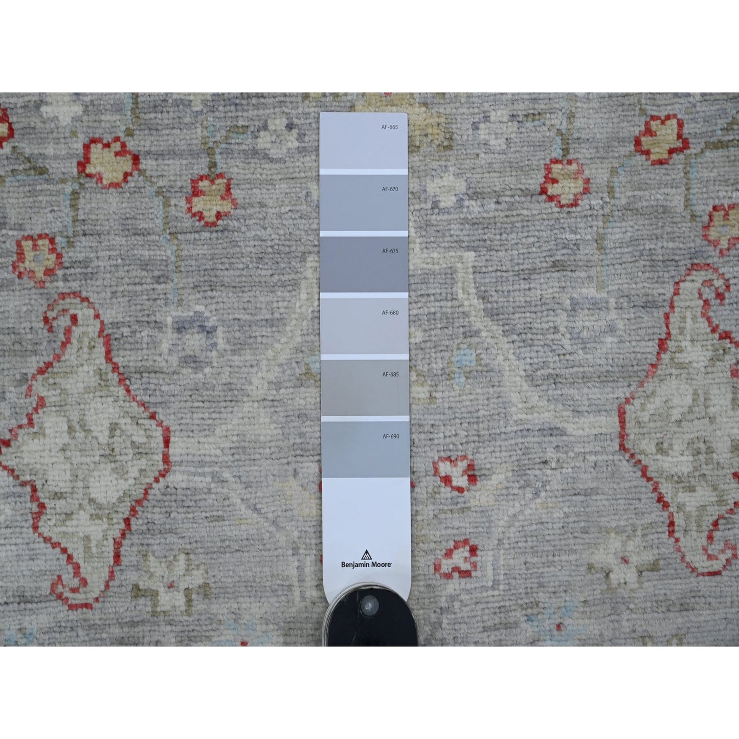 3'1"X15'10" Gray Peshawar Bijar Garus Design Hand Knotted Wool Runner Rug