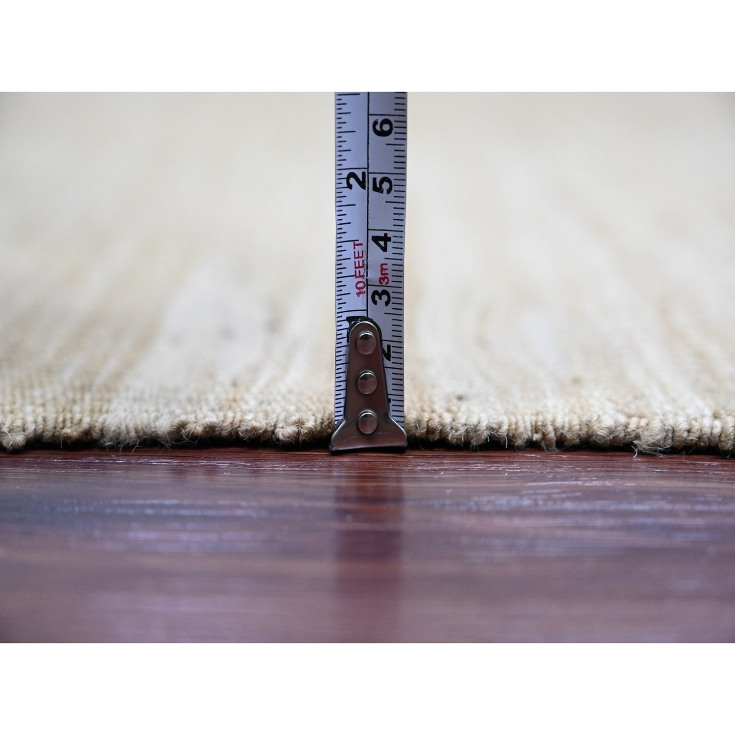 9'X12'1" Beaver Brown Solid Design Mixed Wool Hand Woven Flat Weave Rug