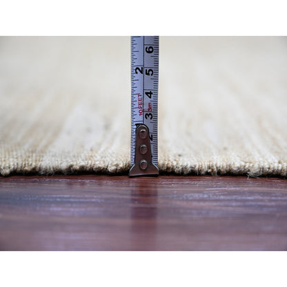 9'X12'1" Beaver Brown Solid Design Mixed Wool Hand Woven Flat Weave Rug