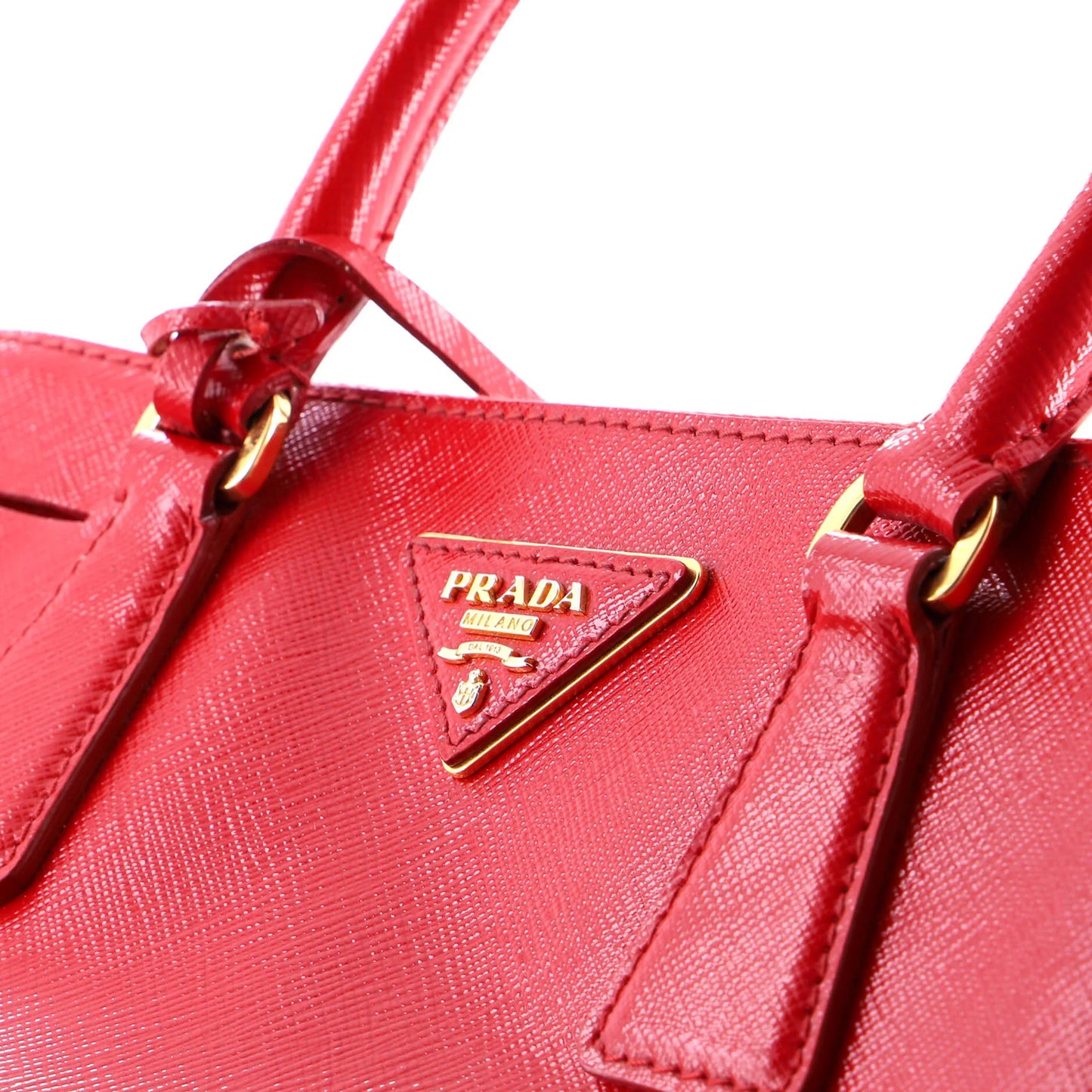 Small Prada Double Zip Lux Tote Vernice Saffiano Leather