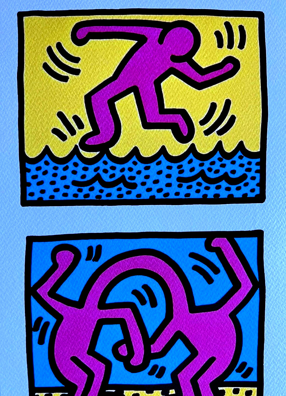 Keith Haring Lithograph Coa ''Dancing'' Signed Op Numbered By Hand