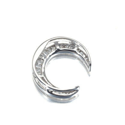 GSTV Pendant Diamond 0.18ct Moon 18K 750 White