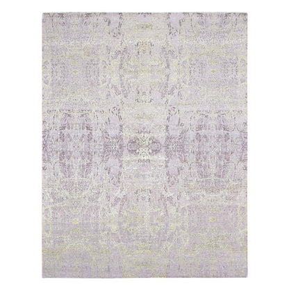 9'X11'9" Gray Hand Knotted Wool And Silk Transitional/Modern Design Rug