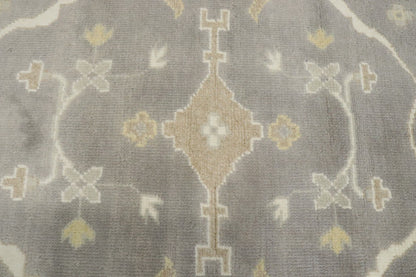 ft Handmade Pastel Brown Floral Oushak Oriental Rug Muted Wool Carpet 10X14