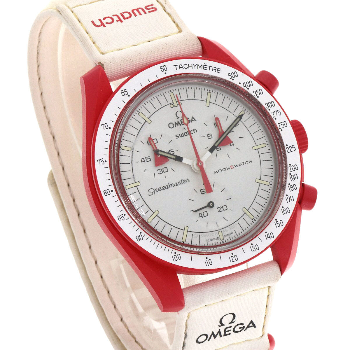 Swatch Omega Moonswatch Mission To Mars Watches So33R100 Ceramic/Nylon Mens