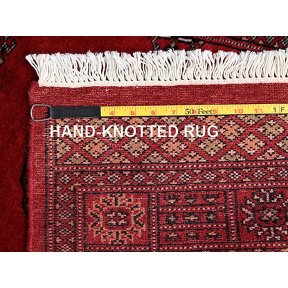 2'6"X9'10" Red Hand Knotted Rug Princess Bokara Tribal Medallions Wool