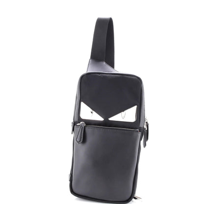 Fendi Monster Sling Bag Nylon And Leather Medium