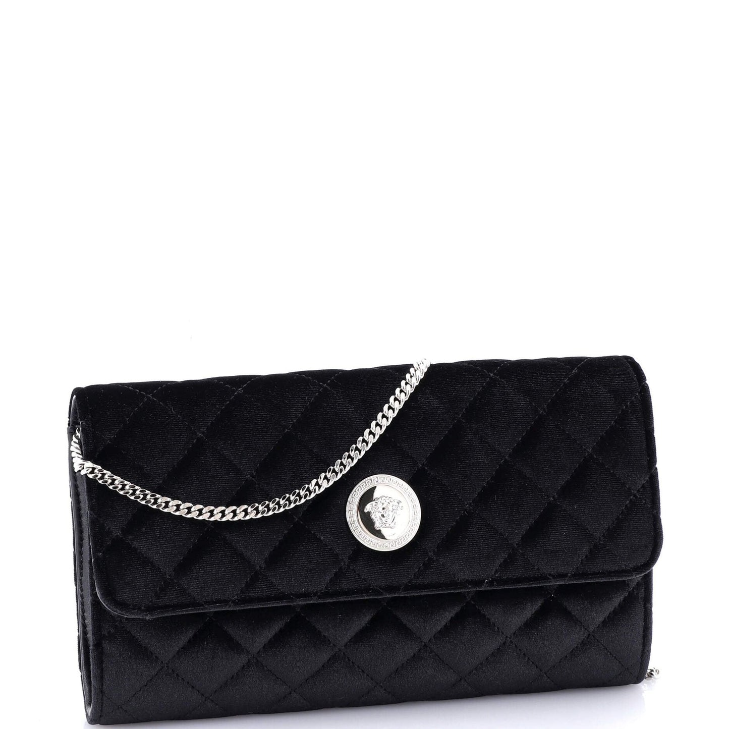 Versace La Medusa Chain Clutch Quilted Velvet