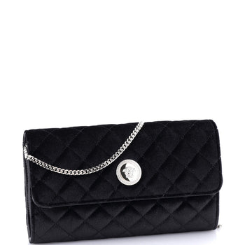 Versace La Medusa Chain Clutch Quilted Velvet
