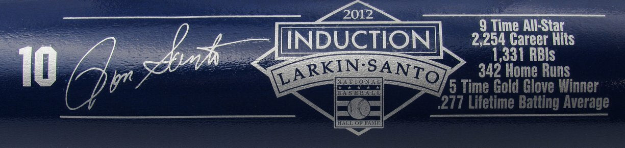 Ron Santo Hof Navy Blue Cooperstown Bat With