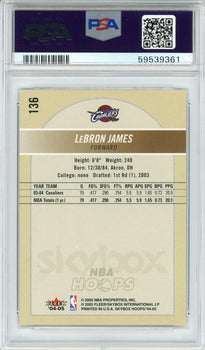 Lebron James 2004 Hoops Card #136 (Psa Mint 9)