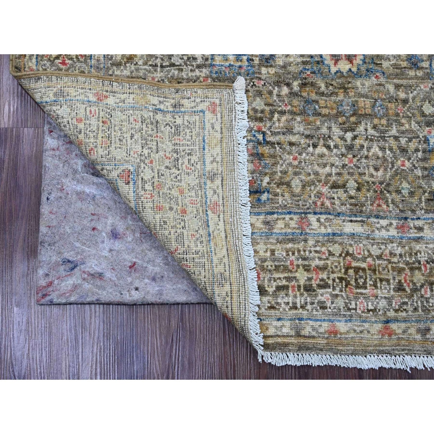 3'9"X6'7" Brown Hand Knotted 14Th Century Mamluk Dynasty Pattern Wool Rug